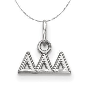 Sterling Silver Delta Delta Delta XS (Tiny) Greek Necklace - 24 Inch